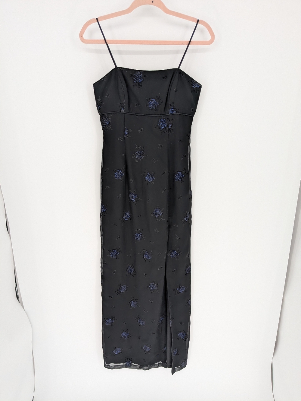 Vintage Morgan & Co Y2K Fairycore Whimsygoth Black Empire Waist Prom Dress 3/4 - Picture 10 of 14